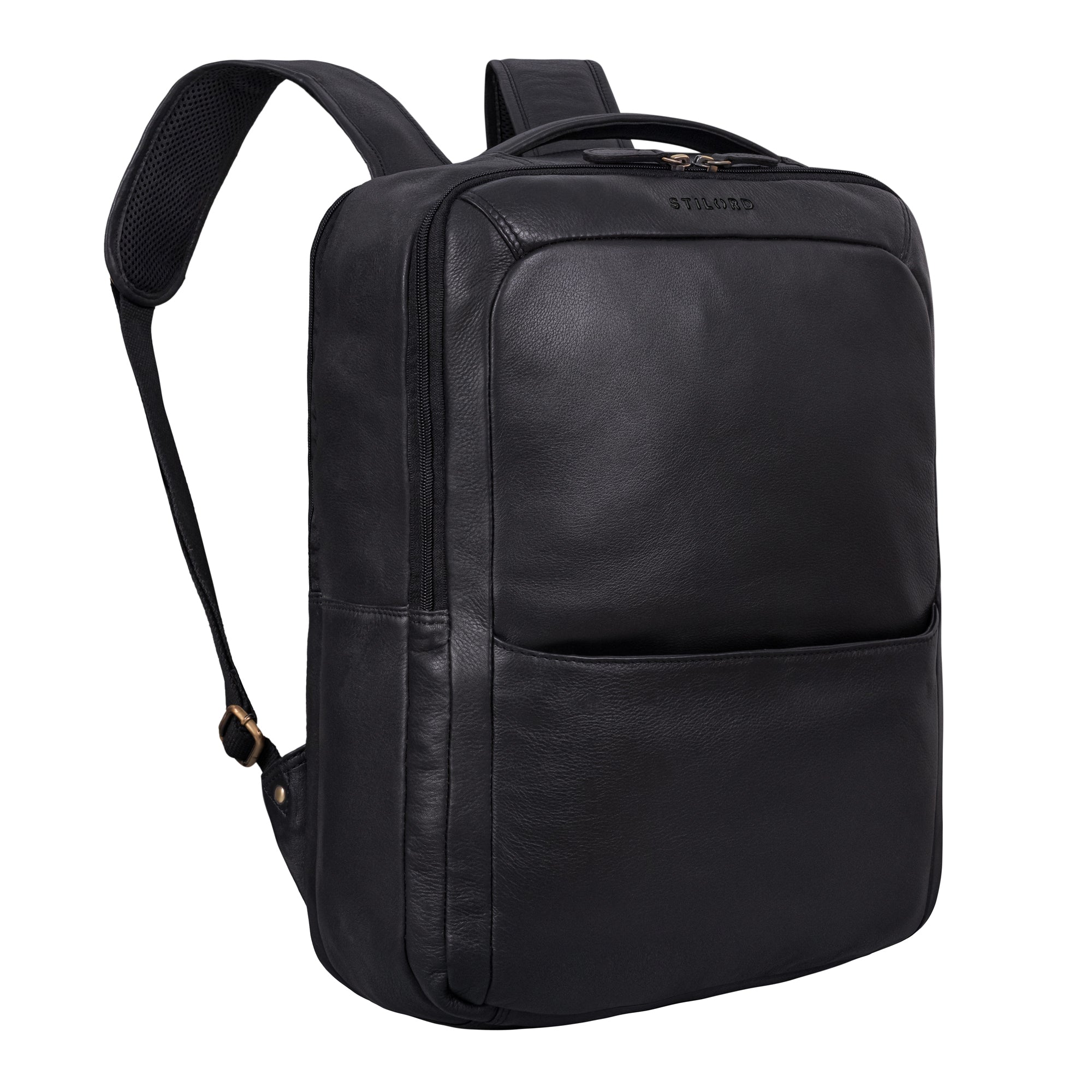 schwarzer Lederrucksack Echtleder Vintage