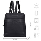 Echtleder Damen Rucksack elegant schwarz mittel groß